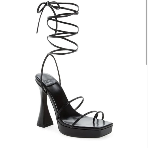 Jeffrey Campbell Primadonna lace up heel in black - Picture 2 of 6
